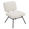 White Accent Chair Upholstered Lambswool Fabric Occasion Chair Single Sofa Chair