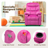 Larger Kids Recliner Chair Adjustable Velvet Fabric Lounge Sofa Recliner-Pink