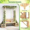 Wooden Outdoor Bench w/Pergola Garden Bench Arbor Arch Side Trellis