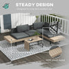 3 Piece L Shaped Garden Sofa Set with Table Cushions Outdoor Patio Furniture Set