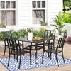 2 Piece Patio Wrought Iron Dining Seating Chair Garden Dining Chair Back Armrest