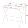 White Compact Foldable 2-Tier Workstation PC Computer Laptop Desk Table Shelf