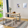 Solid Wood Dining Table and Chairs Bench Set Kitchen Room Home Furniture New