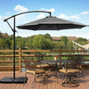 3M Garden Parasol Outdoor Hanging Banana Umbrella Cantilever Sun Shade w/ Base