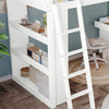 Single Pine Wood Loft Bed Frame High Sleeper Bunk Bed Cabin Bed with Study Desk