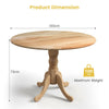 Kitchen Dining Table Round Wooden Dining Table With Curved Trestle Legs 4-person