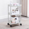 3 Tiers Storage Racks Holders ABS Stainless Steel Trolley with Wheels Kitchen