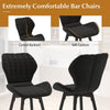 Bar Stool Set of 2 Counter Height Bar Chairs with Curved Backrest & Seat
