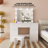 Vanity Makeup Desk Dressing Table with Led Lights Large Mirror 7 Drawers White