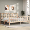 GuyAna Bed Frame with Headboard 200x200 Solid Wood,Platform Bed Frame,For N5W6