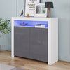 High Gloss 2 Doors Matt Body Sideboard Cupboard Kitchen Buffet Cabinet with LED