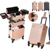 Large Makeup Trolley Case Mobile Beauty Vanity Hairdressing Case with Drawer Box