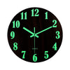 12" Luminous Wall Clock Silent Wooden Design Night Light for Living Room Bedroom