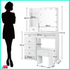 Vanity Dressing Table Set Makeup Desk with 3-Color LED Lighted Mirror 6 Drawers