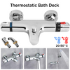 Modern Thermostatic Bath Shower Mixer Taps Deck Mounted Chrome Valve Bar Tap UK