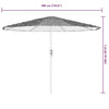 Garden Parasol with Steel White 388x388x248 J2U2