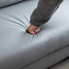 Grey Ergonomics 3 Seater Sofa Modern High Back Fabric Couch Wood Legs 2 Pockets