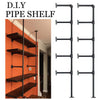 2PCS Industrial Pipe Bookcases Wall Mounted Floating Shelf Hanging Display Rack