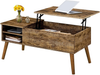 Coffee Table Lift Top Storage Shelf Living Room Rustic Brown Industrial Modern