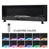 12 colour LED Fireplace Media Wall Fire Wall Mounted Standing Electric Heater