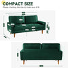 Modern Vesgantti 2 3 Seater Sofa 176cm with 2 Bolster Pillows & Wooden Legs New