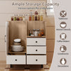 Kitchen Buffet Sideboard Mid Century Storage Cabinet with 4 Drawers Natural
