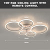 Dimmable LED Ceiling Fan Light Living Room Chandelier Lamp With Remote Control