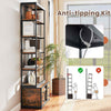 Heavy-duty Metal Frame 8-tier Bookshelf with Storage-Brown