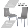 4x Grey Faux Leather Dining Chairs & Grey Tempered Glass Dining Table Dining Set