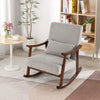 Costway Nursery Upholstered Rocking Accent Chair Indoor Rocker Armchair