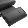 PU Leather Recliner Chair Armchair Lounge Sofa Chair With Footrest & Wooden Base