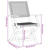 Brokky Folding Garden Chairs 6 pcs Beige Poly Rattan and Solid Wood,Folding W3F6