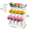 3-Tier Mobile Flower Plant Display Stand Shelf W/ Buckets for Flower Shop Garden