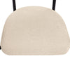 Modern Dining Chairs set of 2 Cream Faux Suede Upholstered Padded Seat Armchairs