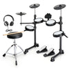 Glarry Electric Drum Set 150 Sounds 15 Drum kits with Headphone Sticks Stool