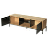 TV Stand Cabinet Rattan TV Table Storage Unit TV Entertainment Unit w/ 2 Doors