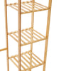 Heavy Duty Wooden Clothes Rail Rack Garment Hanging Stand Corner Open Wardrobe