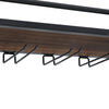 Wall Wine Bottle Rack Holder with Hanging Glass Holder Storage Display Shelf NEW