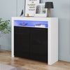 High Gloss 2 Doors Matt Body Sideboard Cupboard Kitchen Buffet Cabinet with LED