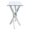120cm Glass Console Table with Clear Tempered Glass and Chrome Cross Legs UK