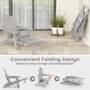 Folding Adirondack Chair Fire Pit Chair with Adjustable Backrest Grey