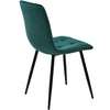 Set of 4 Dining Chairs with Backrest Metal Legs Living Room Kitchen Chairs Green