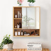 Bamboo Bathroom Cabinet Wall Over Toilet Storage w/ Mirror Door & Shelf