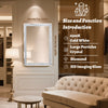 Extra Large Diamond Crush Crystal Effect Large Silver Wall Mirror - 90X60cm