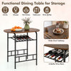 3-Piece Dining Table Set Kitchen Table and Chairs-Brown + Black