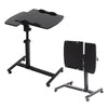Folding Laptop Table Over Sofa Bed Desk Angle Adjustable Stand with Caster Wheel