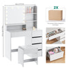 Dressing Table With 5 Drawers LED Mirror Set Makeup Desk Vanity Table Bedroom