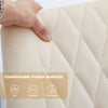 2pcs Beige Dining Chairs Set Velvet Diamond Back Padded Seat Restaurant Chair