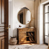 French Style Round Wall Mirror Wall Mounted Bathroom Mirror Hotel Dressing Table