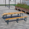 Wooden Foldable Picnic Beer Table AND Bench Set Trestle Patio Portable Furniture